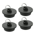 thumbnail image 1 of Tapón de drenaje de goma de 4 piezas con anillo colgante, se adapta a 1-1/2 pulgadas a 1-5/8 pulgadas, negro, 1 of 6