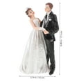 thumbnail image 2 of WHAMVOX Resin Bride and Groom Figurine Wedding Cakes Wedding Cake Decoration Desktop Couple Doll Resin Wedding Decor Party Cake Topper, 2 of 8