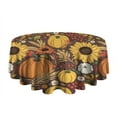 thumbnail image 5 of Fall Pumpkins Sunflowers Autumn Pattern Round Tablecloth 60" X 60",Wrinkle Wipeable Table Cloth for Kitchen Dining Room Picnic Patio Party, 5 of 6