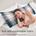 thumbnail image 5 of Blue Brown Plaid Body Pillow Covers, Modern Abstract Striped Gingham Checked Soft Throw Pillow Cases with Invisible Zipper, Decorative Pillowcase Pillows Protectors for Sofa Bed Couchair 20"x54", 5 of 9