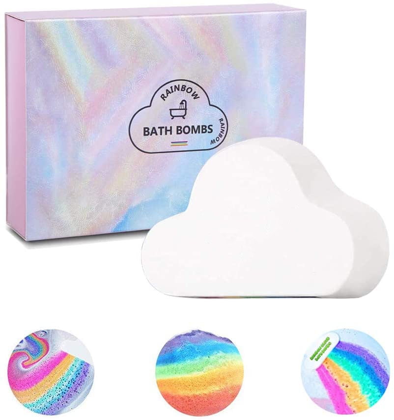 (2 Packs) Rainbow Bath Bombs Gift Set, Organic Crafts Bath Bombs with