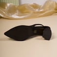 thumbnail image 3 of GERsome Women's Chunky Block Heels Elastic Slingback Summer Slip-On Closed Pointy Toe Party Wedding Dress Shoes, Black Size 5.5, 3 of 9