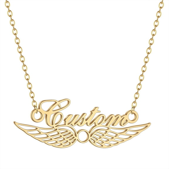 Custom Name Wing Angel Chain Necklace Amulet Gift For Women Men Stainless Steel Customized Letters Pendant Choker Jewelry
