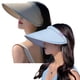 thumbnail image 1 of 2 piezas de sombreros con visera para el sol, sombreros con visera de ala ancha, gorras de playa de verano con ala grande ajustables para mujer, 1 of 7