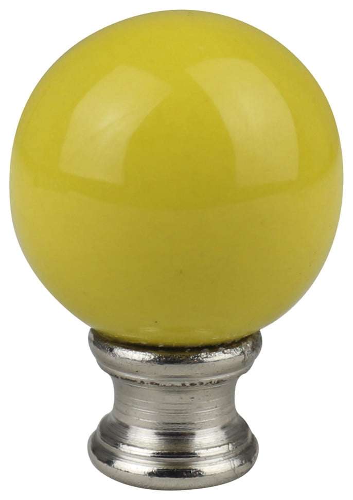 Urbanest Ceramic Ball Lamp Finial, 2" Tall, Yellow, Single