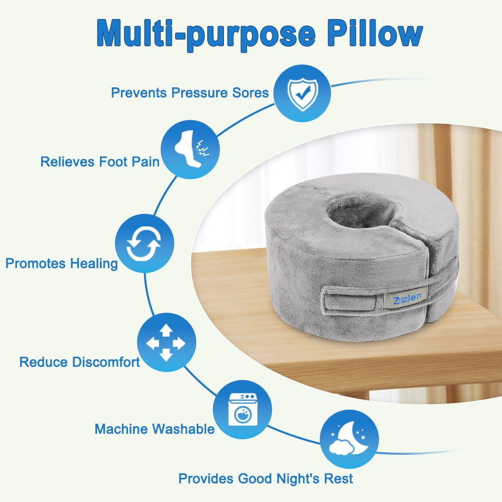 Zelen Foot Elevation Pillow Ankle Wedge Heel Elevator Cushion Foot Support Pillow Medical Ankle Cushion for Foot Pressure Bed Sore Ulcer Sleeping Foot Leg Rest Elevated Support Foam (Medium, 1 PCS)