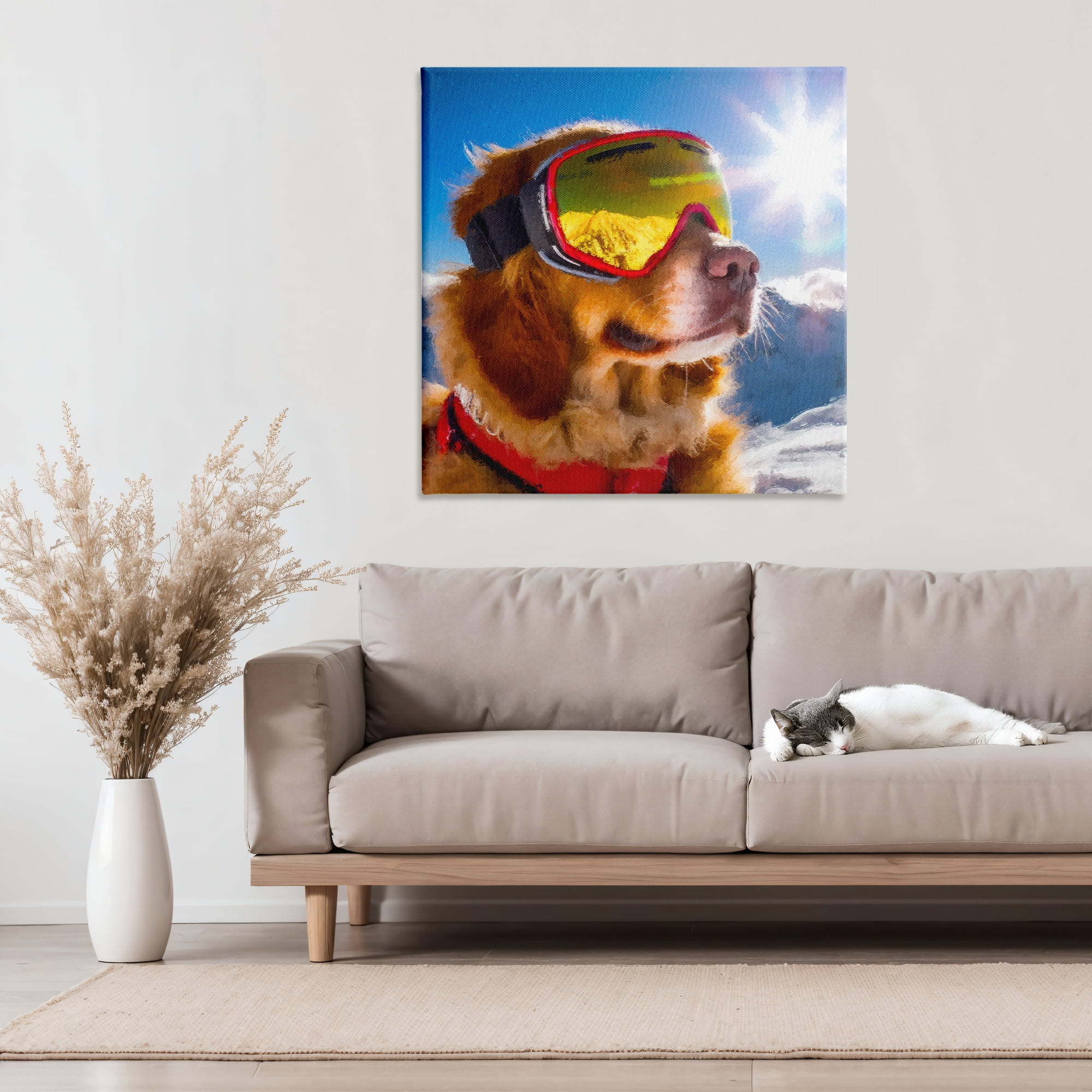 Stupell Industries Ski Goggles Retriever Canvas Wall Art, design by Sean Parnell