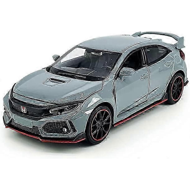 Civic Type R Toy Car Hatchback Sports Diecast Model Car 1/32 Scale Metal Pull Back Friction Powered Vehicles Doors Open Light Sound Alloy Casting Toys