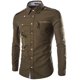 thumbnail image 2 of Camisa de manga larga slim fit para hombre: poliéster transpirable, bolsillo en el pecho, camisa informal/deportiva para exteriores, 2 of 7