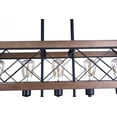 thumbnail image 4 of 31.5In 5-Light Farmhouse Wood Chandelier, Rustic Dimmable Pendant Light for Kitchen Island, 4 of 7