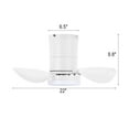 thumbnail image 2 of LEDET 22 in. White 3-ABS Blades Smart Indoor Ceiling Fan with Remote and Light Kit, 2 of 8