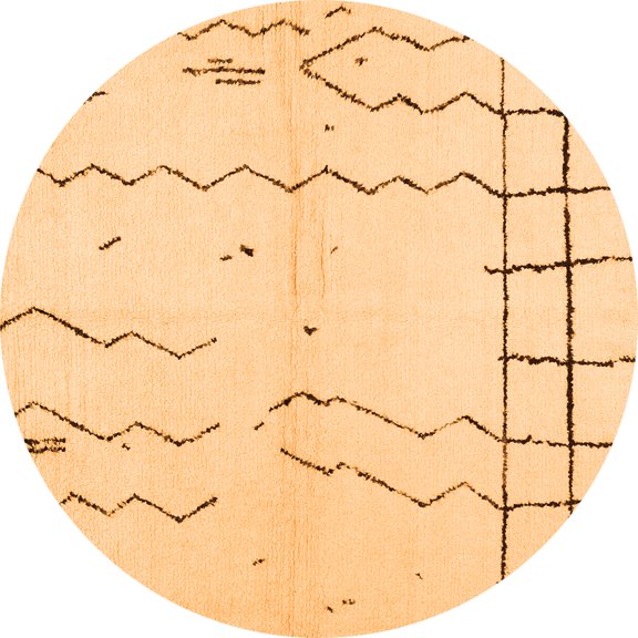 Ahgly Company Indoor Round Solid Orange Modern Area Rugs, 3' Round