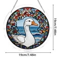 thumbnail image 3 of huayou Round Acrylic Stained Glass Suncatcher Puzzle, White Duck Ocean Floral Frame Window Hanging Ornament, Colorful Stained Light Catcher for Garden Home Wall Decor, 3 of 9