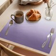 thumbnail image 3 of Purple Ombre Placemats Set of 4, White Gradient Modern Abstract Art Washable Wipeable Table Mats for Dining Tables, Indoor Outdoor Kitchen Place Mats for Holiday Party Table Decor, 3 of 9