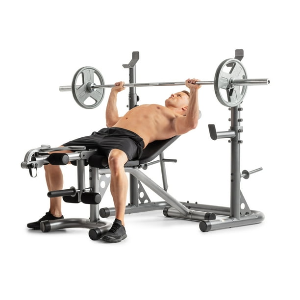 Weider XRS 20 Adjustable with Olympic Squat Rack Pad, 610 lb. Weight Limit Walmart.com