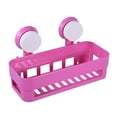 thumbnail image 3 of Kitchen Bathroom Wall Shower Shelf Storage Organizer Basket With Suction Rack Pink, 3 of 3