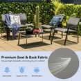 thumbnail image 4 of Gymax 4PCS Patio Conversation Futniture Set w/ Fabric and Anti-Rust Steel Frame Grey, 4 of 10