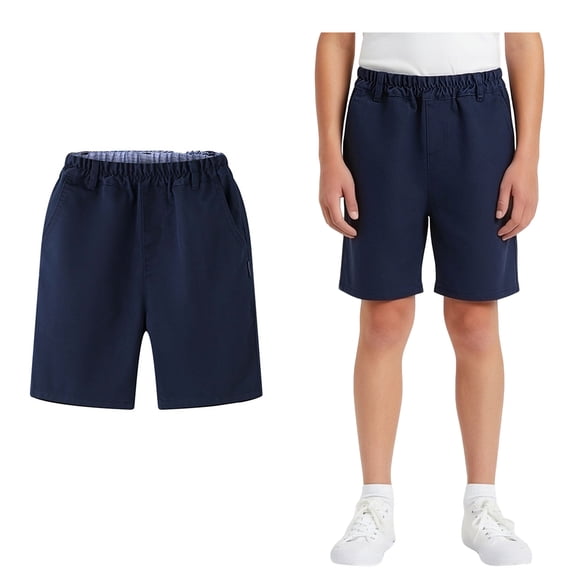 School Uniform Shorts Straight Pants with Pockets Pull On Navy Shorts Boys Back To School Outfits Kids Boys Size 6-7 Years Shorts