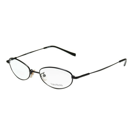 New Vera Wang V01 Womens/Ladies Oval Full-Rim Black Classic Shape Hip Made In Italy Frame Demo Lenses 49-17-135 Eyeglasses/Spectacles