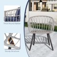 thumbnail image 6 of 5 Piece Patio Bistro Set with Ottoman, Outdoor Wicker Apartment Balcony Furniture Sets, Rattan Table and Chairs Set of 2 for Porch Backyard Deck, Gray,Blue, 6 of 6
