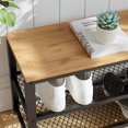 thumbnail image 5 of VASAGLE 28.7" 3-Tier Shoe Rack Bench Long Storage Shelves for Honey Brown and Black, 5 of 5