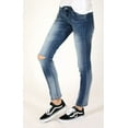 thumbnail image 2 of Grace in LA Jeans Women's Sanded Distress-Slit Junior Fit Skinny Stretch Jeans (28), 2 of 4