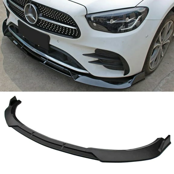 NINTE Front Bumper Lip for Benz E-Class 2021 2022 W213 E350 E450 Gloss Black 3PCS
