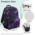 thumbnail image 7 of Pzuqiu Purple Butterfly Kids Backpack for Elementary to Middle School Students 17 Inch Large Capacity Backpack with Adjustable Padded Straps Back to School Casual Travel Schoolbag, 7 of 7