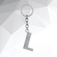 thumbnail image 5 of EeaseMX Llavero con letras del alfabeto, sencillo y elegante, de metal con diamantes de imitación, colgante para bolso, regalo de cumpleaños (letra L), 5 of 7