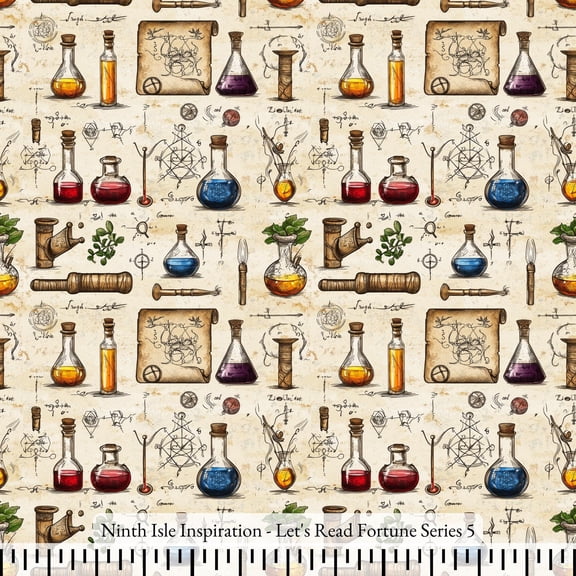 Ninth Isle Inspiration - Let's Read Fortune Series - 100% Rayon Fabric By The Yard (Series5, HalfYard)