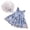 A-Blue219, variant on Bobifish Little Girls Dress Square Neck Wide Strap A Line Tank Dress Bow Blossom Printed Birthday Party Dress