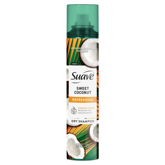 Suave Sweet Coconut Refreshing Dry Shampoo, for Reviving Dull or Limp Hair, 4.3 oz