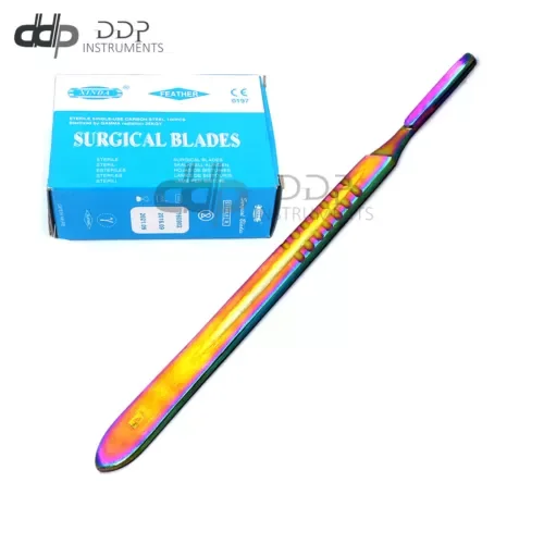 100 Scalpel Blades #20 With #4 Multi Metal Handle Suitable For Dermaplaning