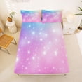 thumbnail image 5 of jejeloiu Rainbow Star Pattern Full Size Sheets Kids,Abstract Galaxy Bed Sheets For Girls,4-Piece, 5 of 6