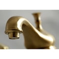 thumbnail image 3 of Kingston Brass KS1167PX Heritage Two-Handle 3-Hole Deck Mount Widespread Bathroom Faucet with Brass Pop-Up in Brushed Brass, 3 of 8