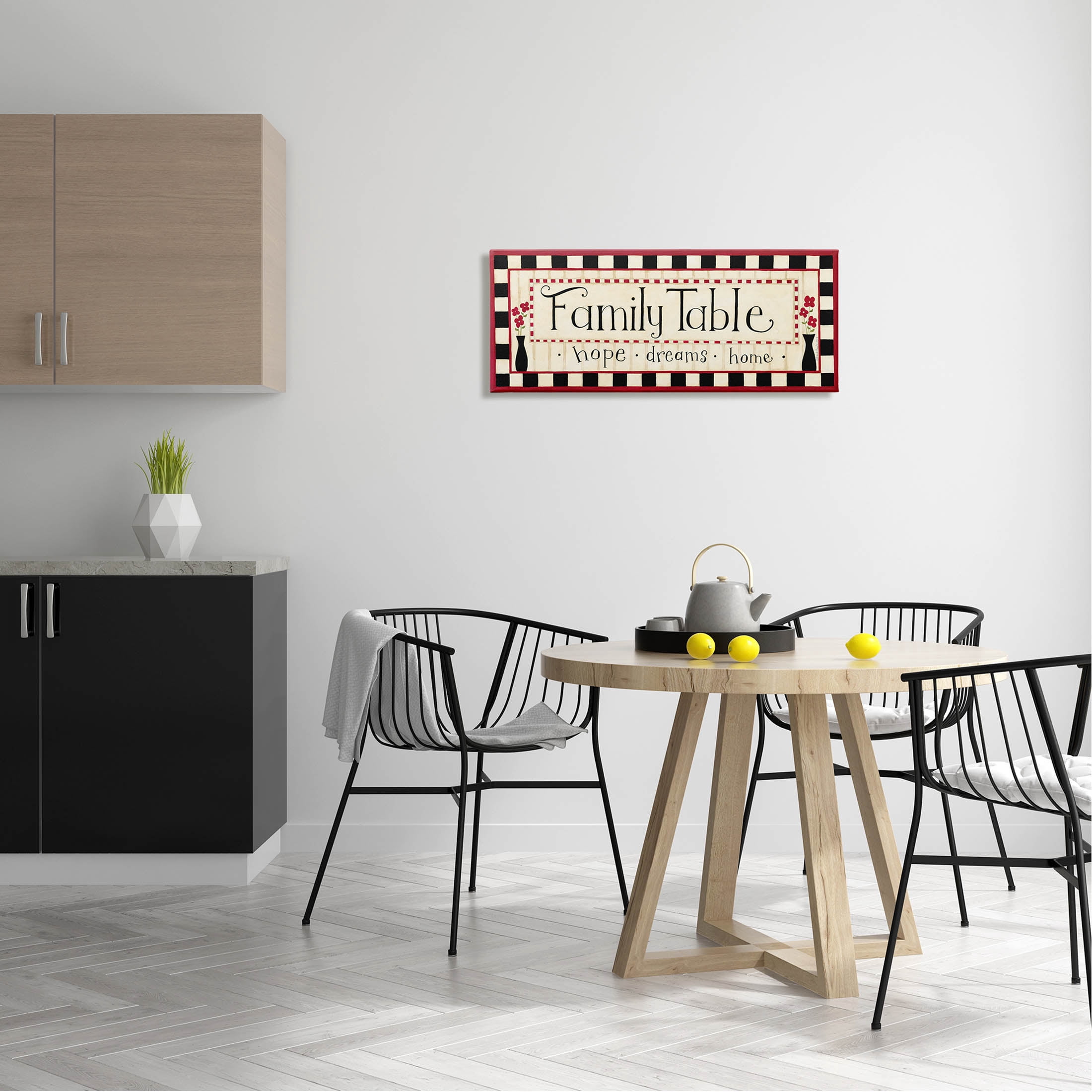 Family Table Hope Dreams Home Sign Typography Graphic Art Gallery Wrapped Canvas Print Wall Art