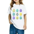 thumbnail image 1 of T-shirt de Pâques pour Garçons, T-Shirt à Manches Courtes Col Rond avec Imprimé Graphique d'Œuf de Pâques, Mélange 95 % Polyester 5 % Spandex, Tissu Extensible Doux, Lavable en Machine, Taille 110, 1 of 7