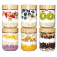 thumbnail image 1 of Vtopmart Yogur y copa de avena, recipientes de avena durante la noche, compartimento reutilizable para desayuno con yogur, cereales o avena sobre la (Pack de 6-473 ml), 1 of 6