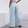 thumbnail image 4 of Women's Wrinkle-Free Pleated High Waisted Business Casual Wide Leg Dress Pants 2026 Blue M, 4 of 5