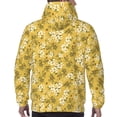thumbnail image 7 of Pofeuu Flower Print Mens Casual Hooded Collar Drawstring Hoodies Pullover Sweatshirts Casual Long Sleeve Shirts-Large, 7 of 7