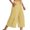 Yellow, variant on VNKIDY Womens Solid Color High Waist Button Fly Wide Leg Culottes Side Cargo Pocket Loose Fit Casual Trousers For Summer Daily Wear Yellow M