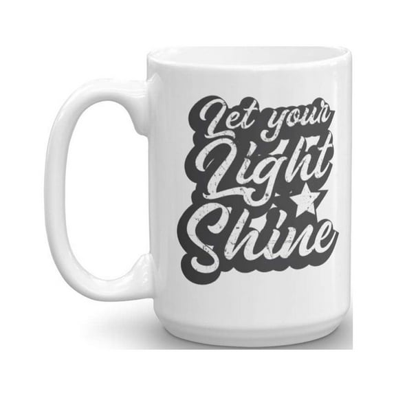 Let Your Light Shine Bible Verse From The Book Of Matthew Ceramic Coffee & Tea Gift Mug Cup For A Christian (15oz)