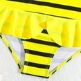 thumbnail image 7 of GYRATEDREAM Toddler Baby Girls One Piece Swimsuits Bees Print Quick Dry Ruffle Spaghetti Strap Beach Bathing Suit Beach Swimwear Yellow for 1-5 Years, 7 of 7