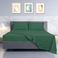 thumbnail image 2 of Juego de sábanas de microfibra de poliéster cepillado de 110gsm PiccoCasa de 4 piezas, tamaño Queen, color verde, 2 of 7