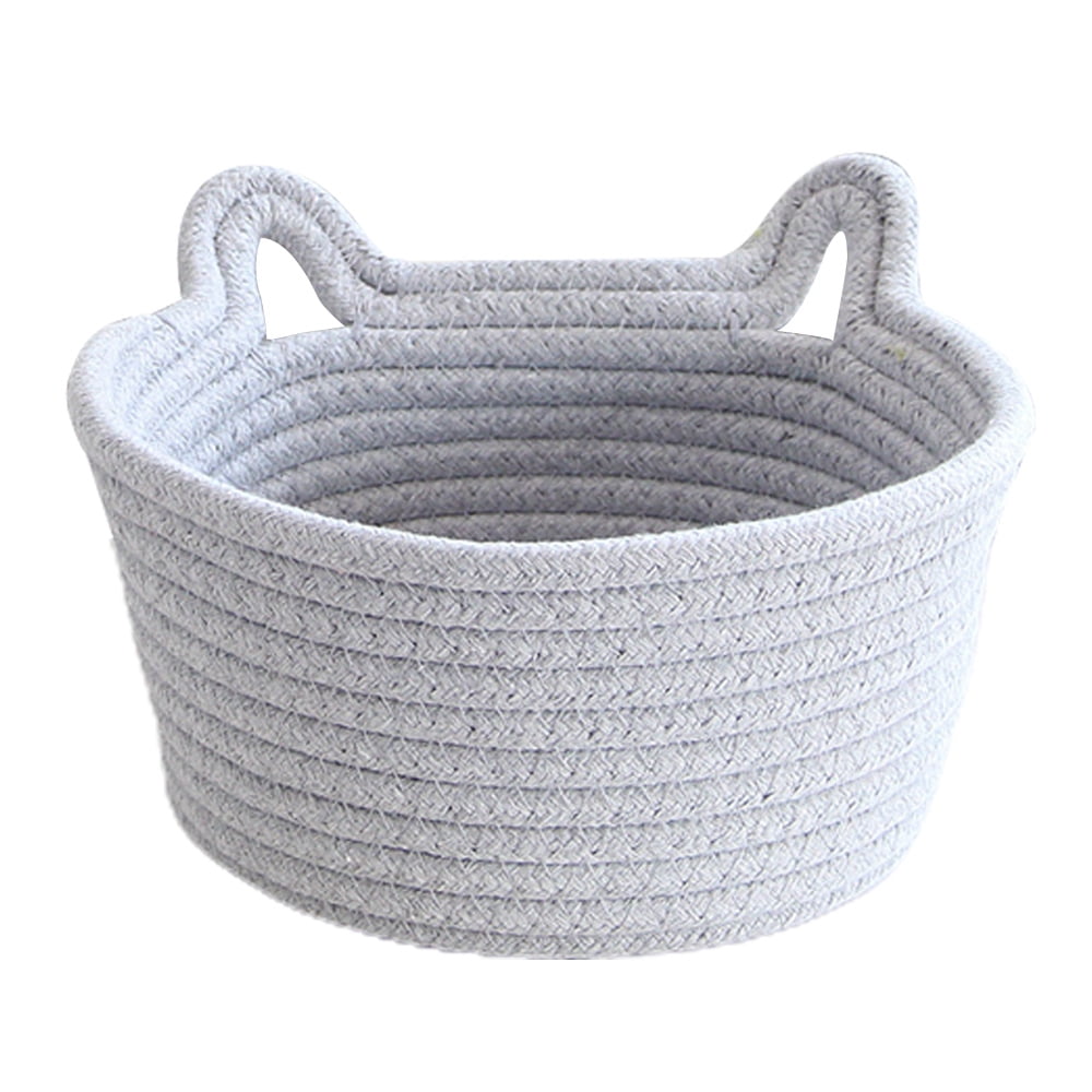 Round Small Woven Baskets Set 100 Natural Cotton Rope Baskets! Kids