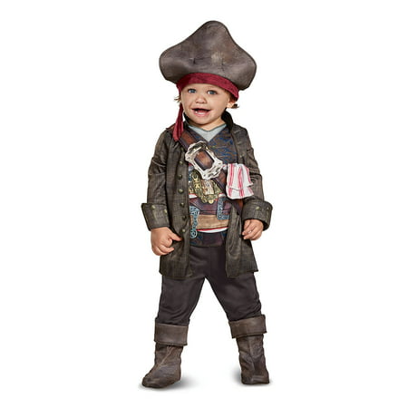 POTC5 Captain Jack Sparrow Classic Toddler Costume, Multicolor, Medium (3T-4T), Product includes: jumpsuit with attached jacket and pair of boot covers, and hat with.., By Disguise