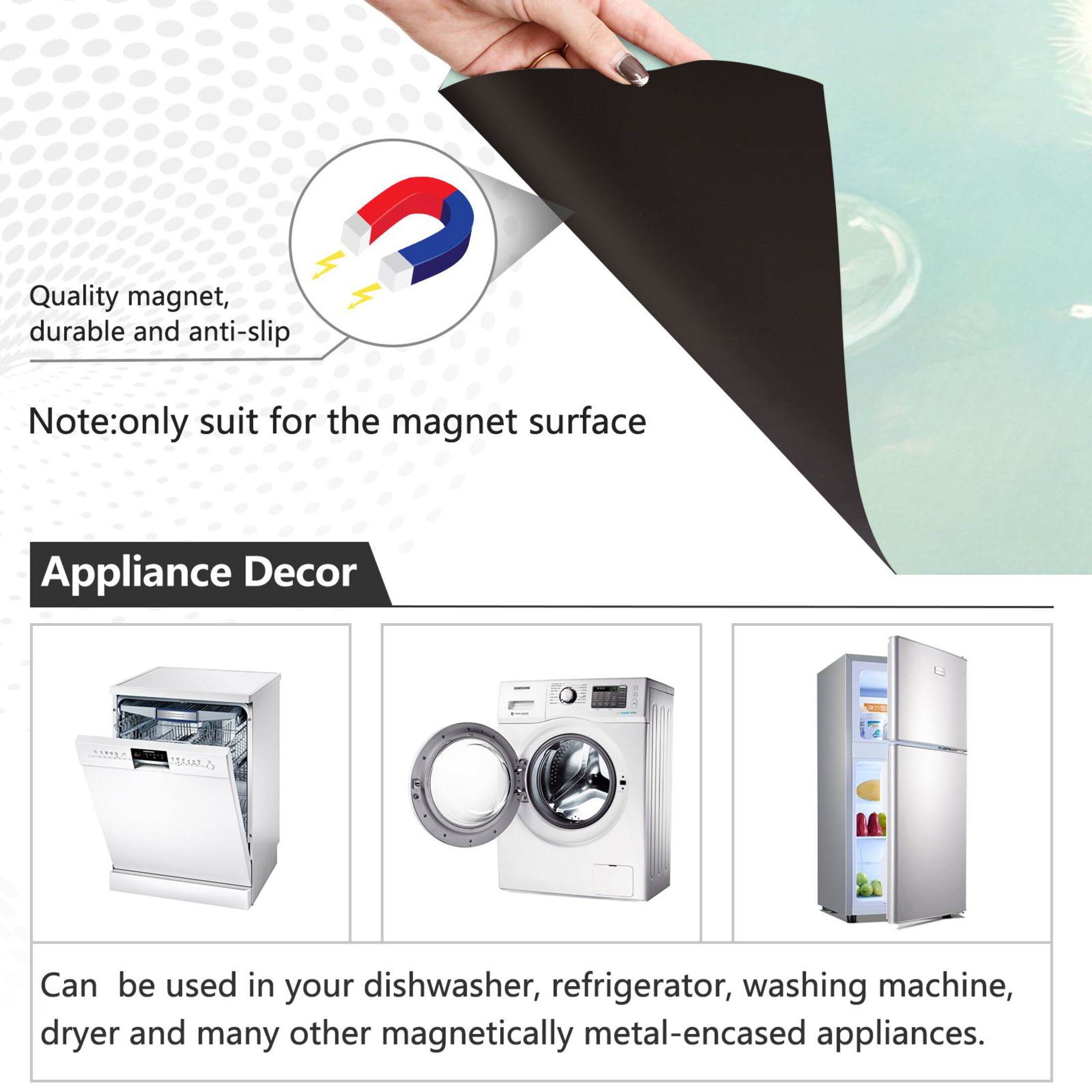 Dishwasher Magnetic Sticker 23x26 Inch Refrigerator Magnetic Sticker Washing Machine Magnetic Sticker Kitchen Panel Magnetic Sticker Home Decor Cartoon Beautiful Blue Ball