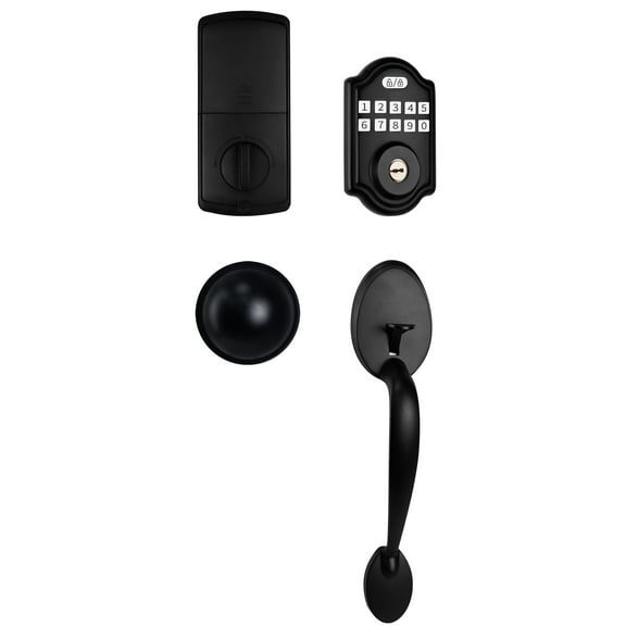 Keyless Entry Door Lock, Electronic Keypad Deadbolt with Door Handle, Deadbolt Smart Door Lock for Front Door, Front Door Lock Set, Auto Lock, Easy Installation