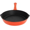 thumbnail image 2 of MegaChef Enameled Round 8 Inch PreSeasoned Cast Iron Frying Pan in Orange, 2 of 3
