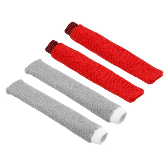 Unique Bargains Anti Skid Sweatband Badminton Tennis Racket Towel Grip Overgrip, Grey/Red 4 Pack